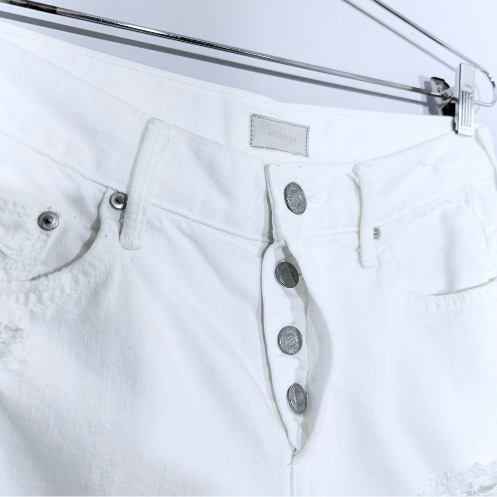 MOTHER The Loosey Party Crashers Distressed Boyfriend White Jeans 25 Relaxed Fit - Picture 12 of 15